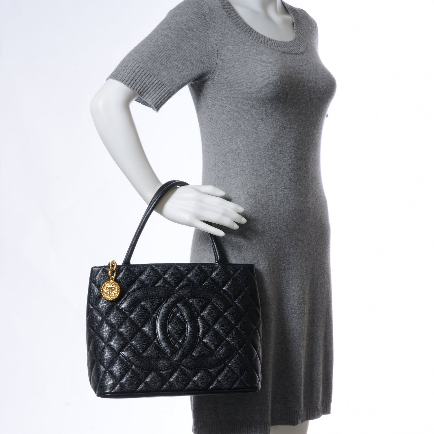 Chanel Caviar Medallion Tote Black 2 of 7
