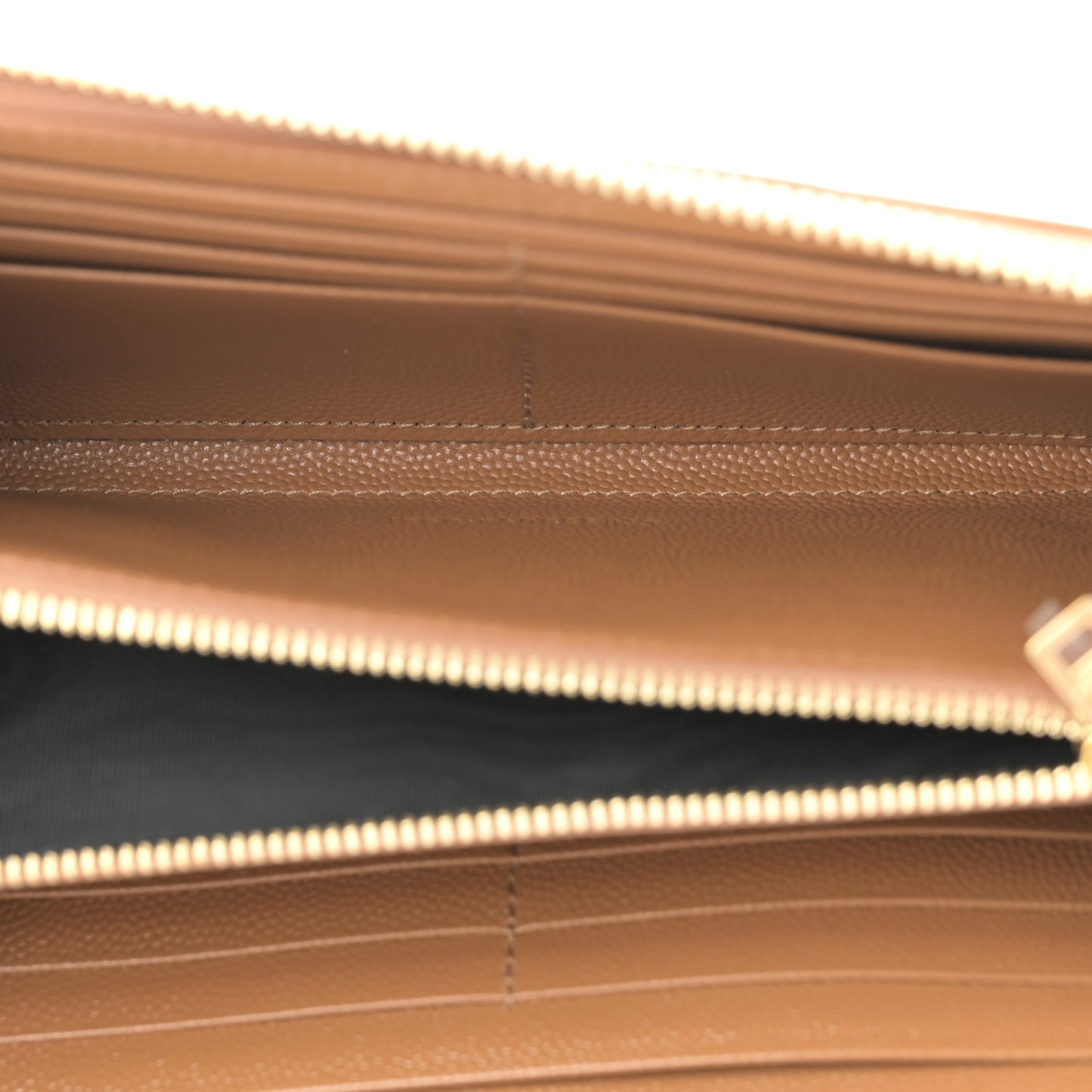 Grain De Poudre Matelasse Chevron Monogram Zip Around Wallet Naturel Dark