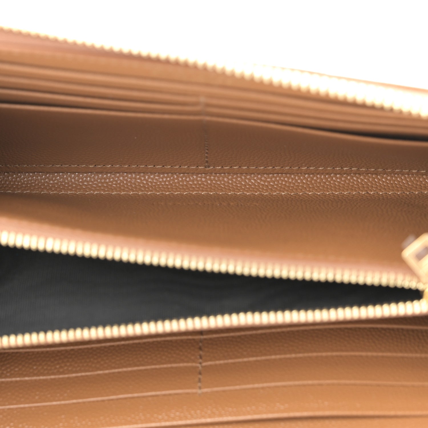 Saint Laurent Grain De Poudre Matelasse Chevron Monogram Zip Around Wallet Naturel Dark 5 of 8