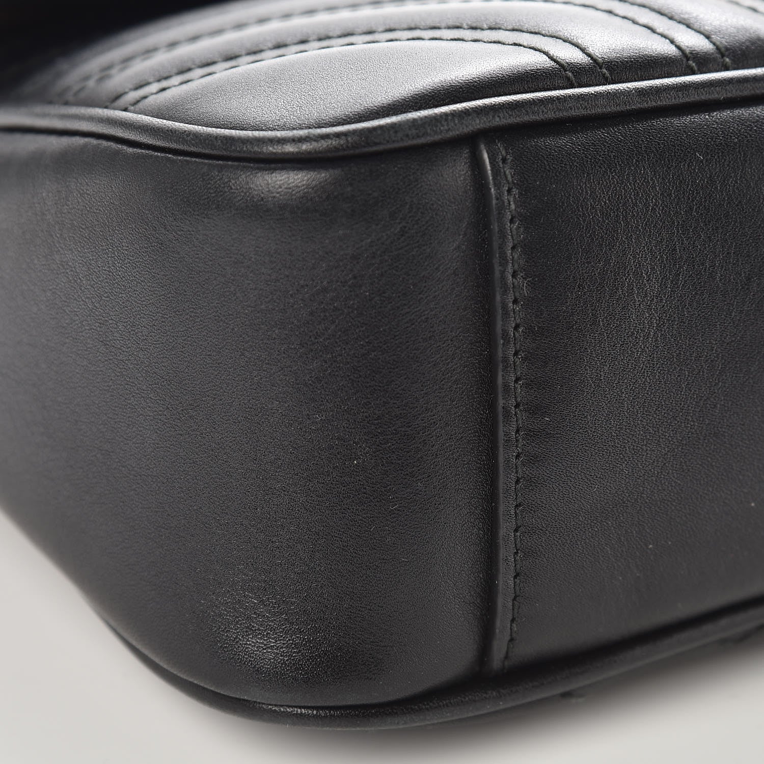 Gucci Calfskin Matelasse Small GG Marmont Shoulder Bag Black 10 of 11