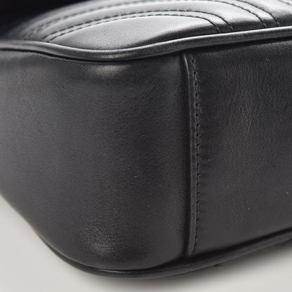 Gucci Calfskin Matelasse Small GG Marmont Shoulder Bag Black 10 of 11