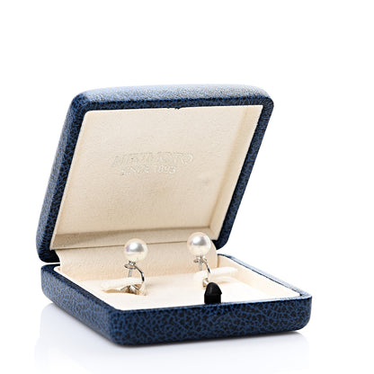 Mikimoto 18K White Gold Akoya Pearl 8.5mm Screw Back Earrings 5 of 5