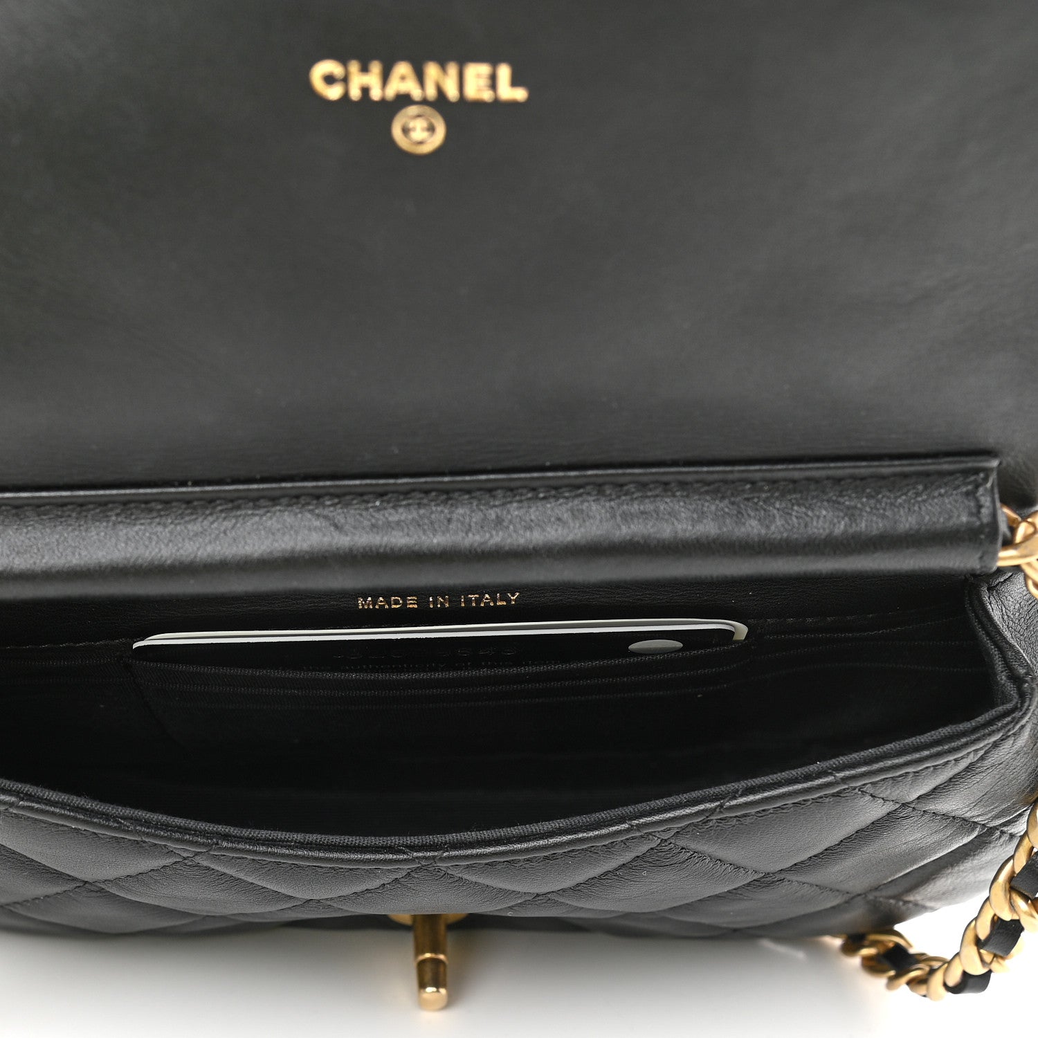 Chanel Calfskin Quilted Coco Mail Clutch With Chain Black 5 of 9