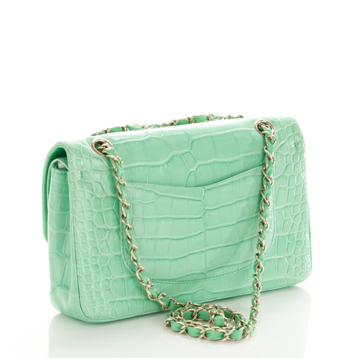 Alligator Medium Double Flap Light Green