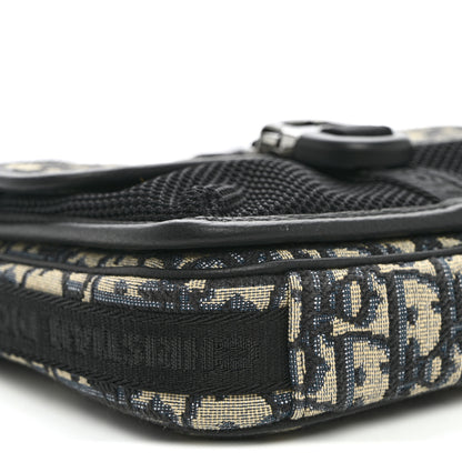 Christian Dior Oblique Jacquard Dior 8 Pouch With Strap Blue Black 9 of 10