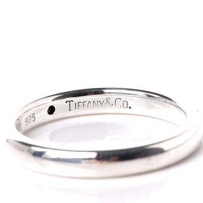 Tiffany Sterling Silver Diamond Elsa Peretti Band Ring 49 5 4 of 5
