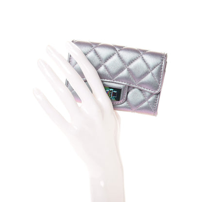 Chanel Iridescent Lambskin Quilted Reissue Flap Card Holder Light Purple 2 of 9