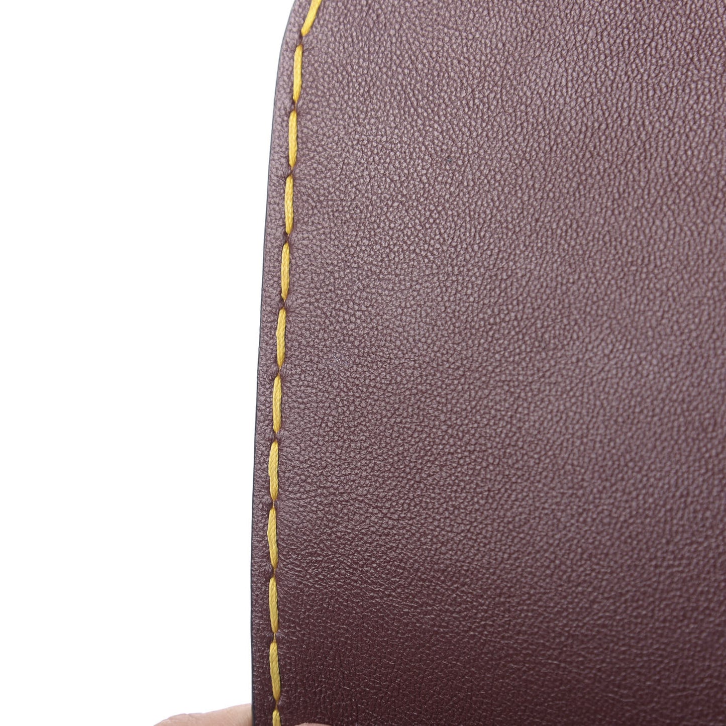 Smooth Calfskin Yellow Stitching Medium Trapeze Burgundy
