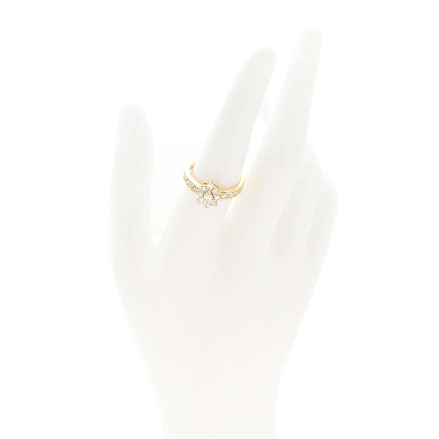 18K Yellow Gold Diamond .19ctw Floral Ring 54 7