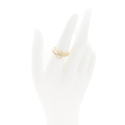 Parker & West by FASHIONPHILE 18K Yellow Gold Diamond .19ctw Floral Ring 54 7 2 of 9