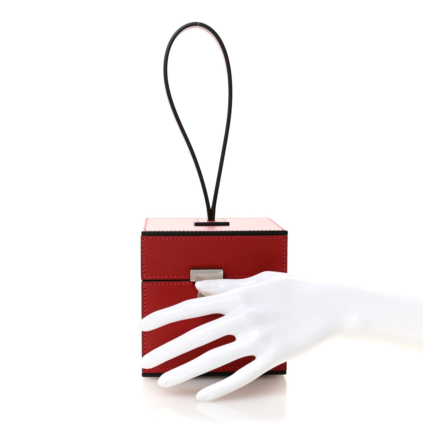 Calfskin Mini Vanity Case Clutch Scarlet Red