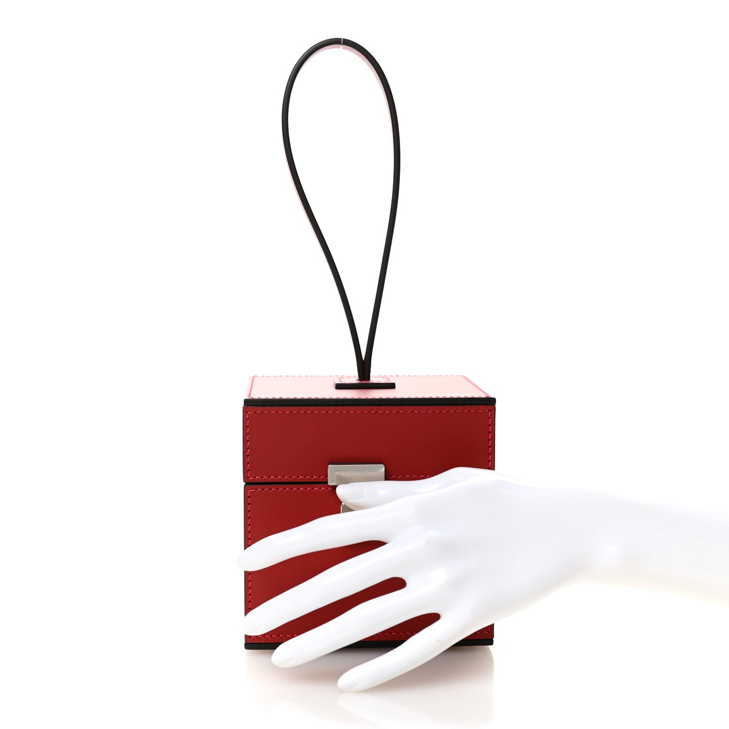 Moynat Calfskin Mini Vanity Case Clutch Scarlet Red 2 of 10