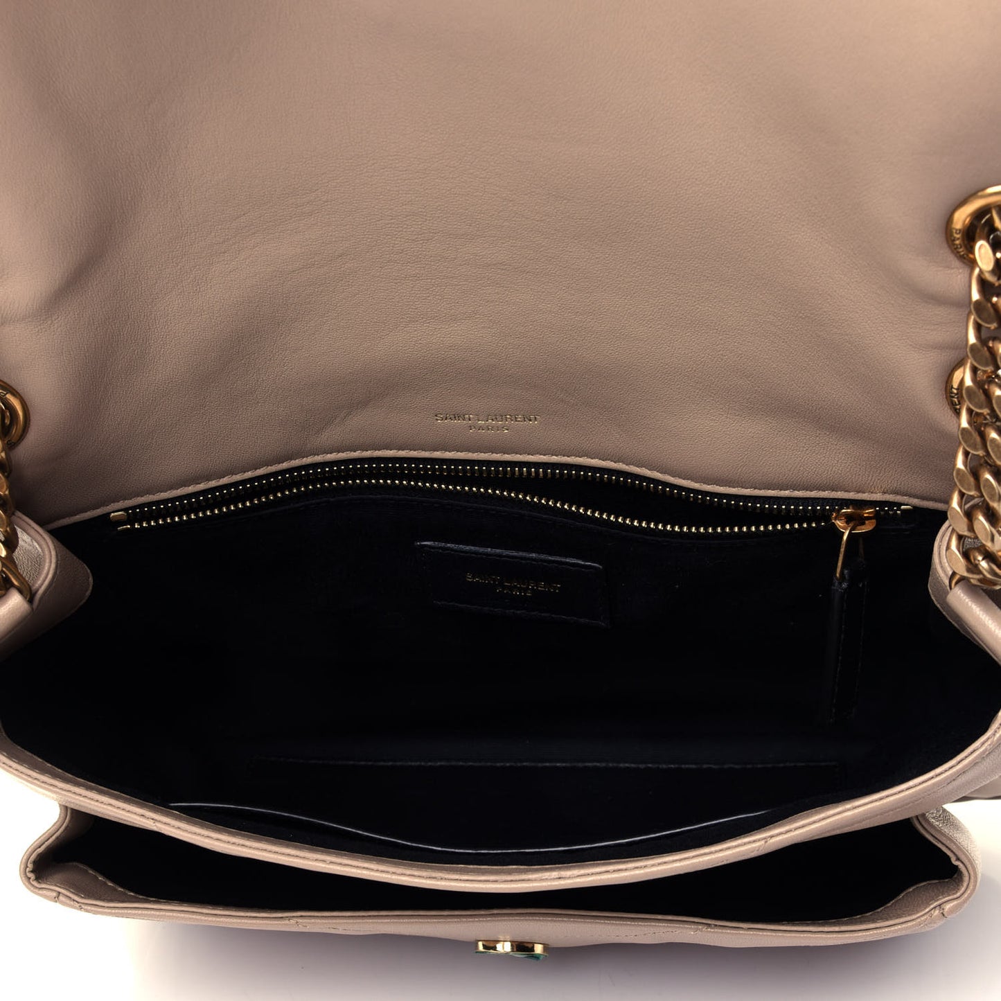 Lambskin Matelasse Monogram Medium Niki Chain Satchel Dark Beige