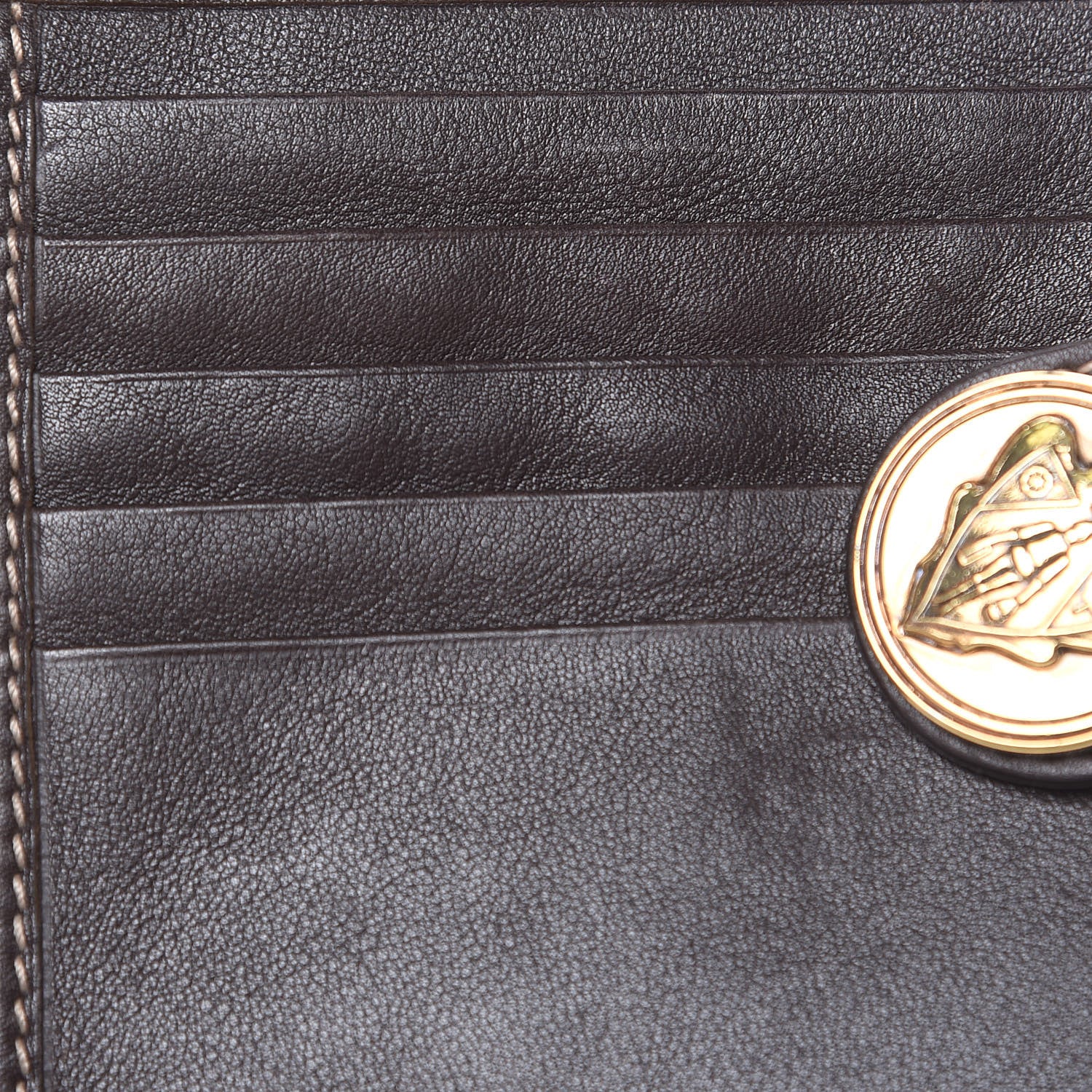 Gucci Crystal Monogram Hysteria French Wallet Dark Brown 10 of 11