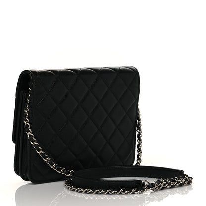 Chanel Caviar Quilted Square Wallet On Chain WOC Black 3 of 12