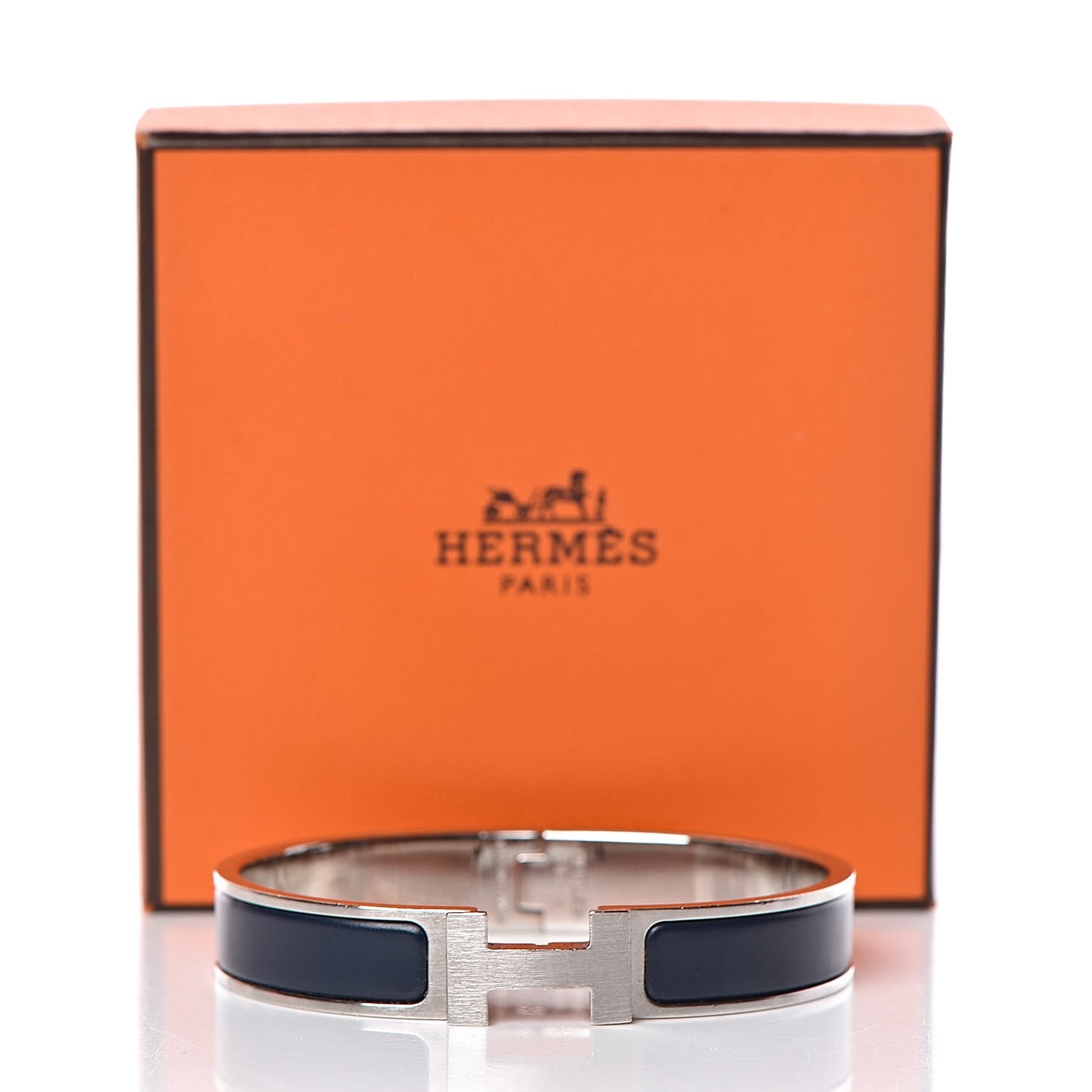 Matte Enamel Narrow Clic Clac HH Bracelet GM Bleu Nuit