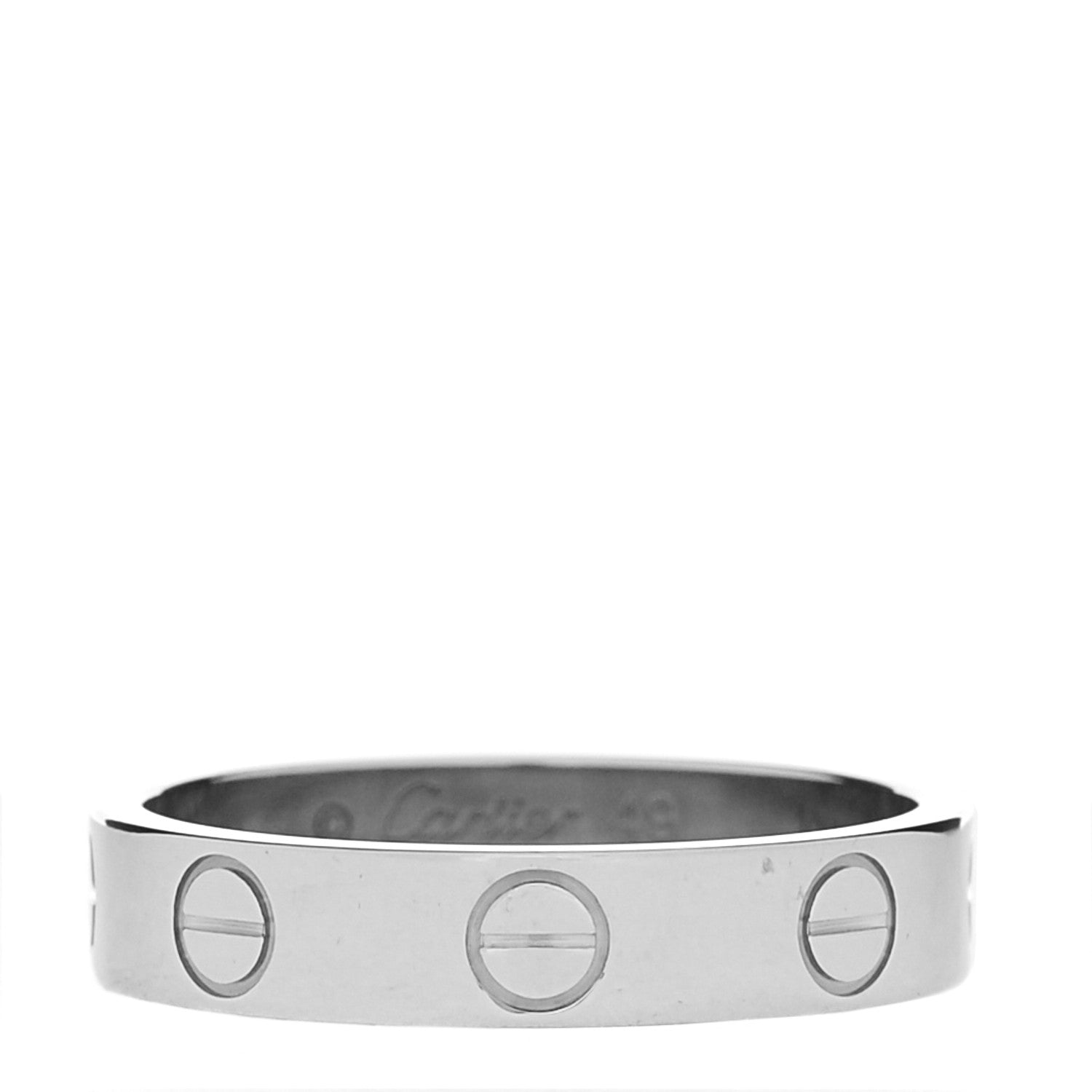 Cartier 18K White Gold 3.5mm LOVE Wedding Band Ring 49 5 1 of 5
