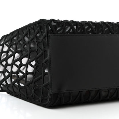Valentino Garavani Toile Mesh Iconographe Goatskin Le Troisieme Shopping Bag Black 9 of 12