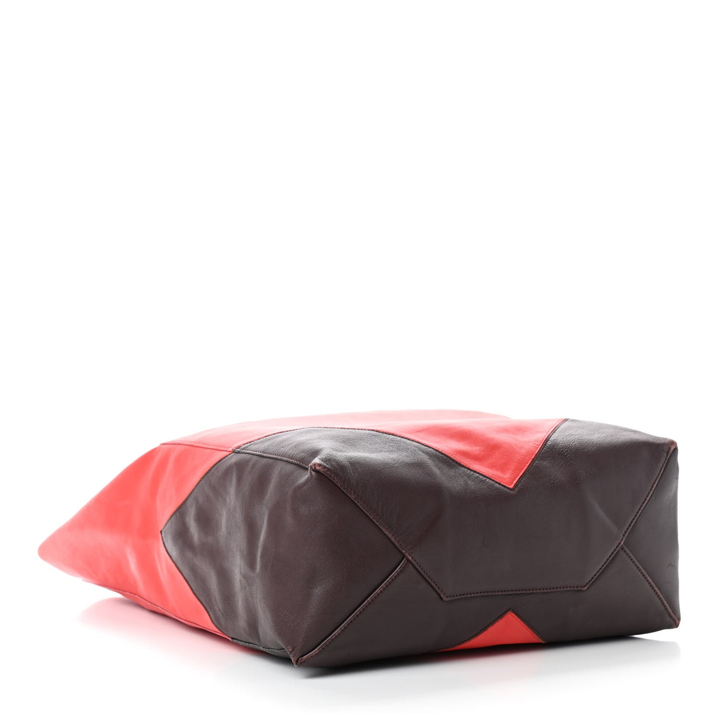 Lambskin Vertical Bi-Color Coeur Cabas Black Red
