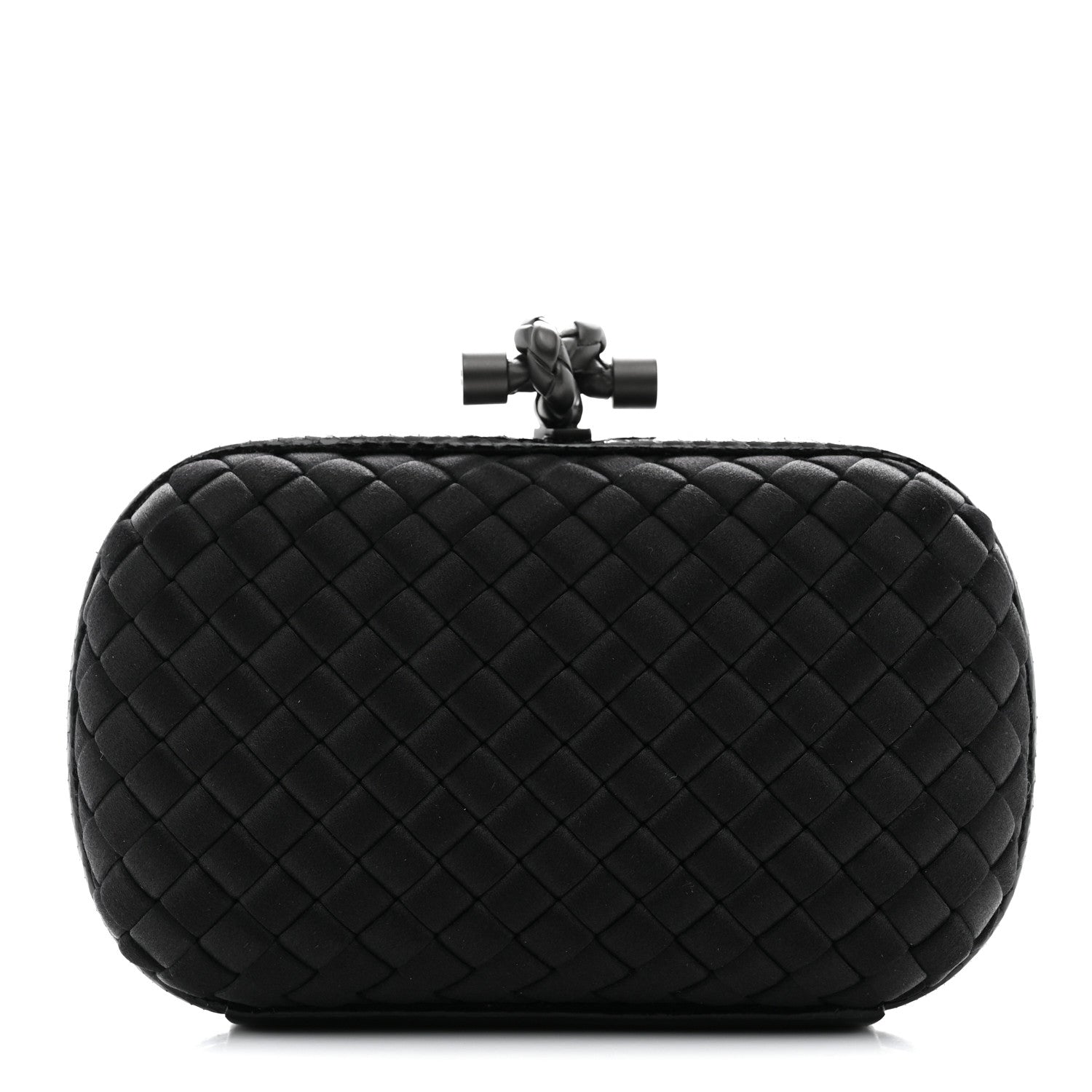 Bottega Veneta Satin Intreccio Impero Ayers Knot Clutch Black 1 of 6