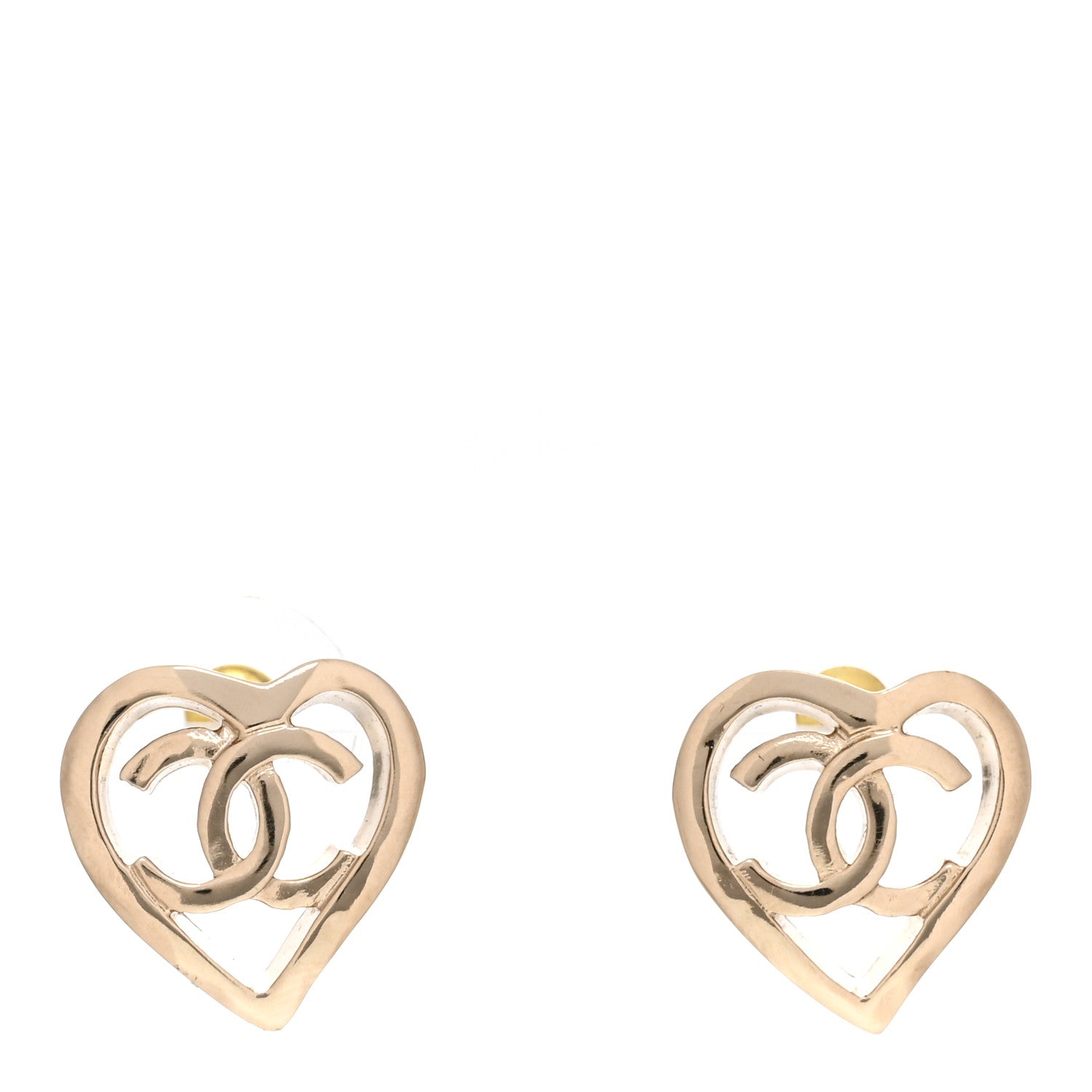 Chanel Metal CC Heart Coco In Love Earrings Gold 1 of 4