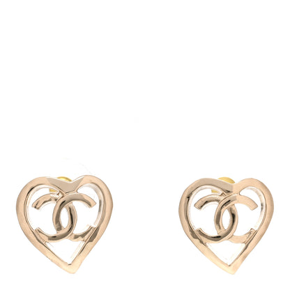 Chanel Metal CC Heart Coco In Love Earrings Gold 1 of 4