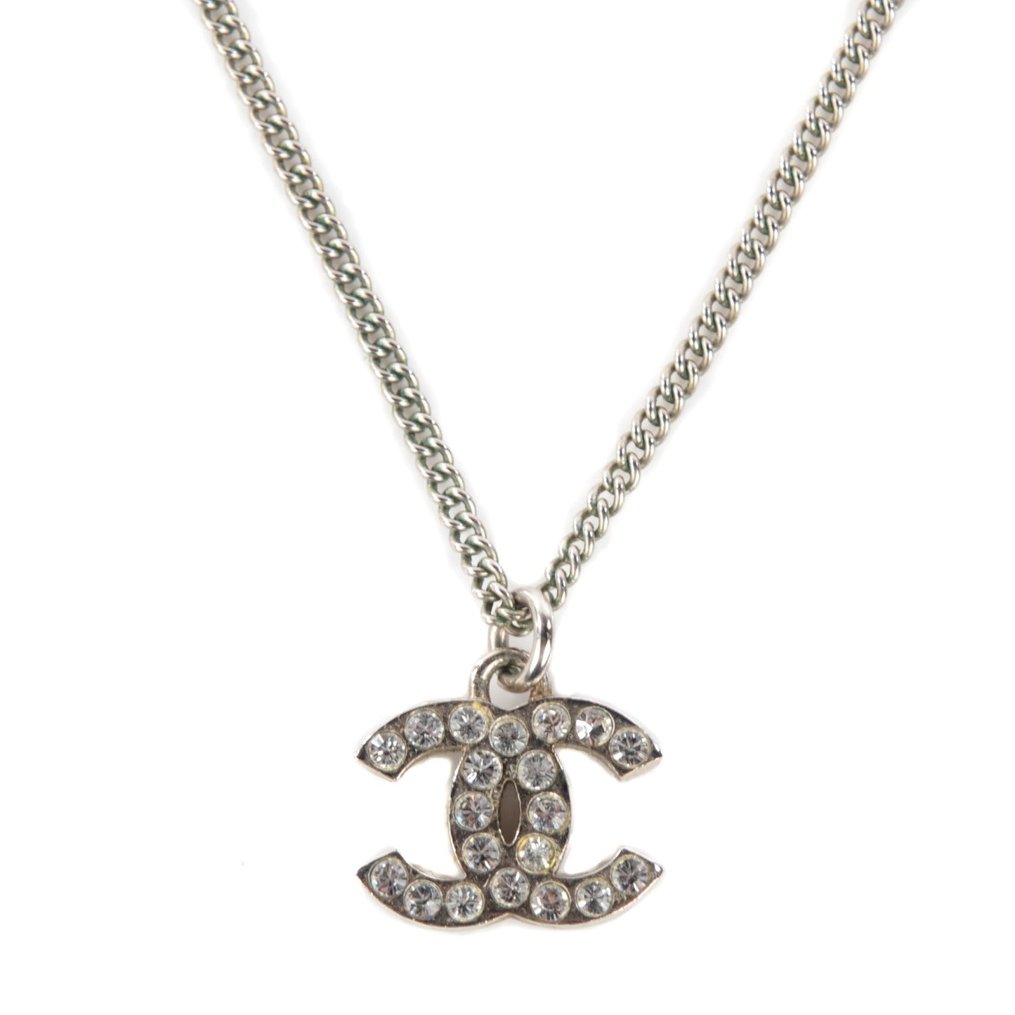 Crystal Timeless CC Necklace Silver