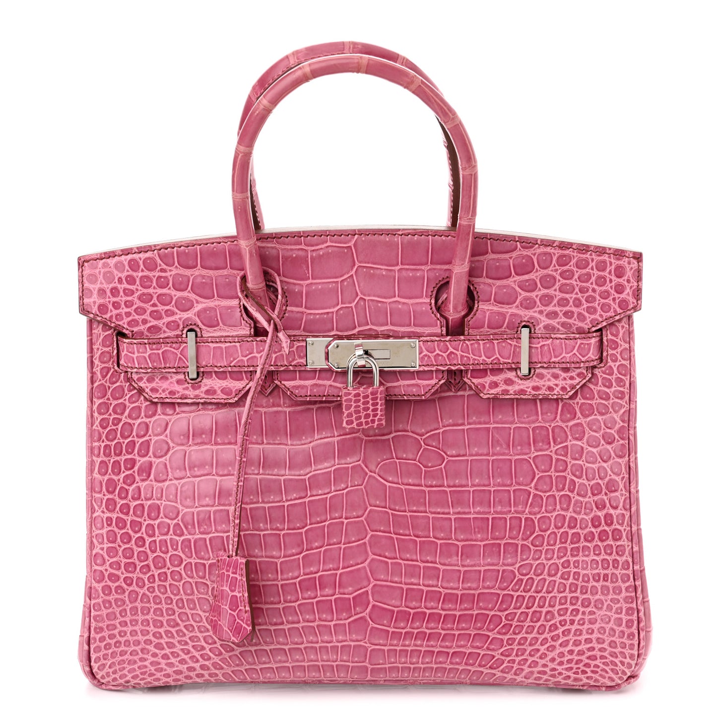Shiny Porosus Crocodile Birkin 30 Fuchsia