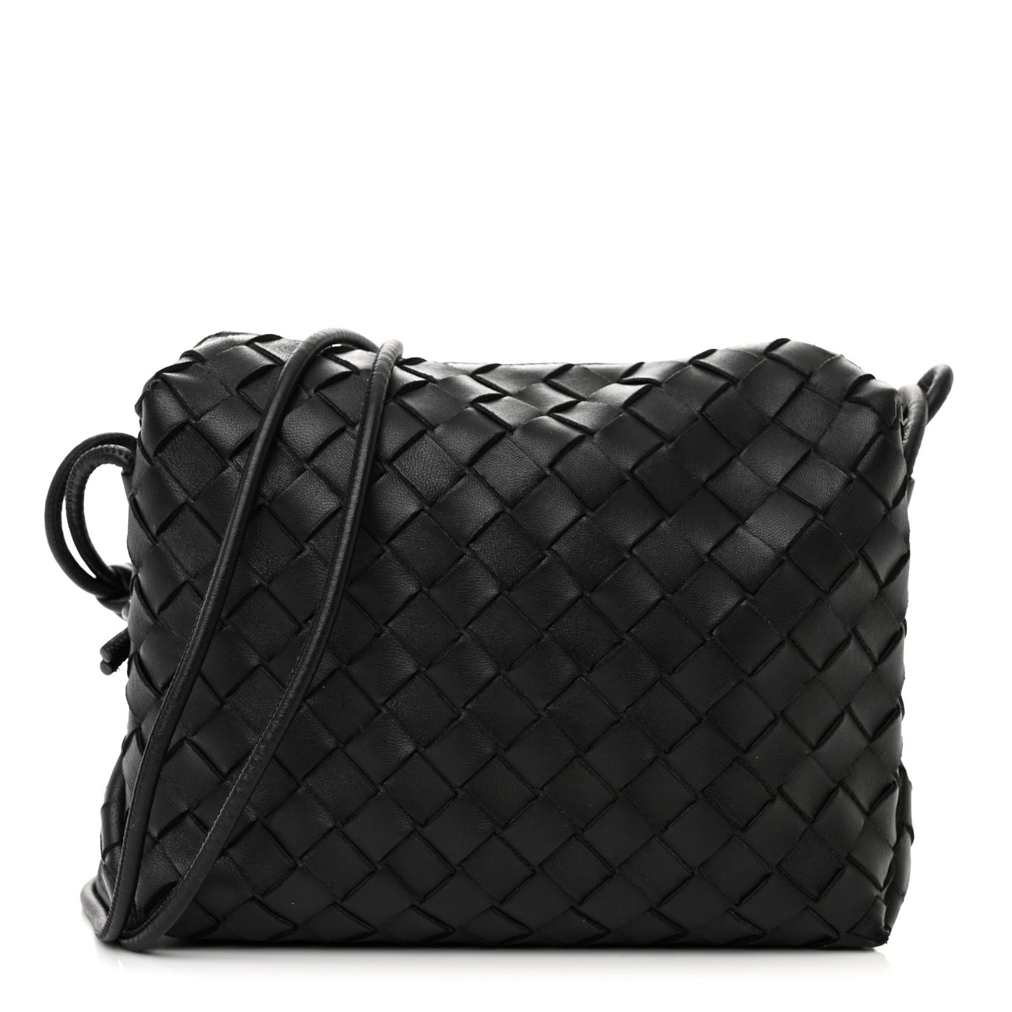 Nappa Intrecciato Small Loop Camera Bag Black