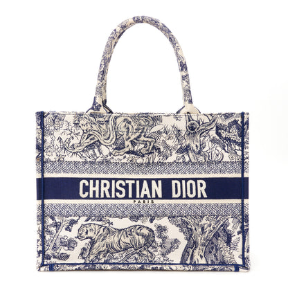 Christian Dior Canvas Embroidered Medium Dioriviera Toile De Jouy Book Tote Blue 1 of 10