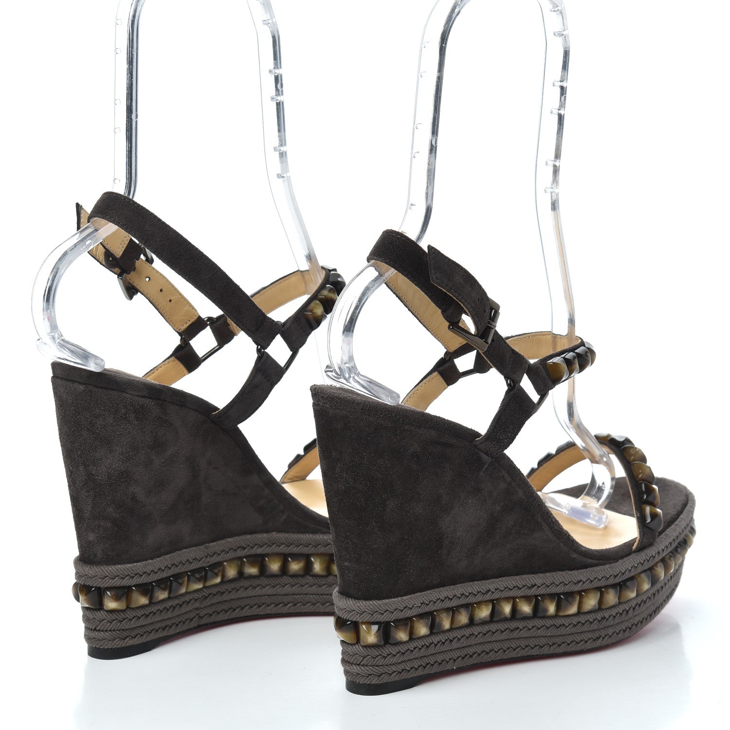 Christian Louboutin Suede Pyraclou 120 Wedge Sandals 41 Testa 4 of 8