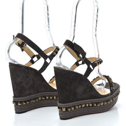 Christian Louboutin Suede Pyraclou 120 Wedge Sandals 41 Testa 4 of 8