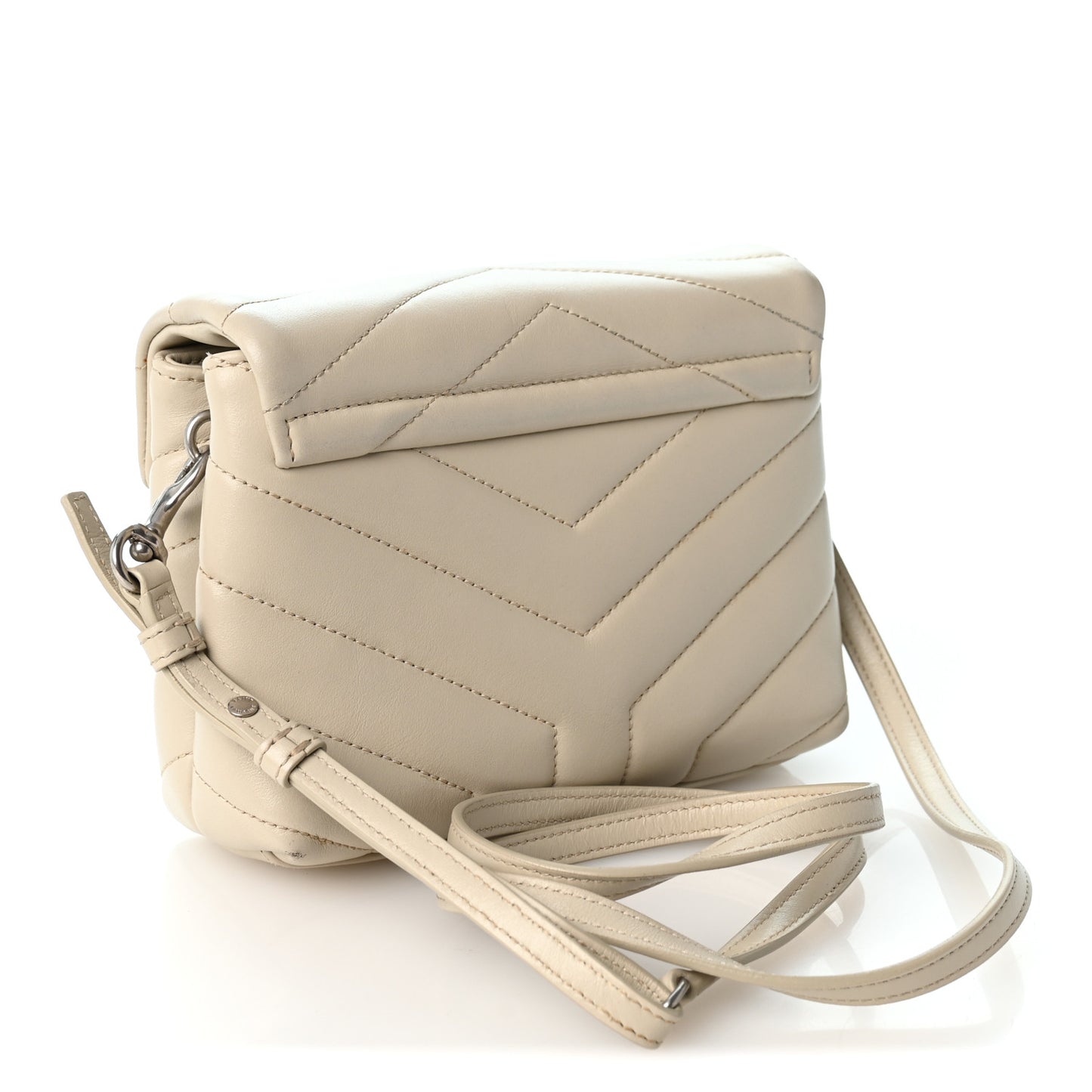 Calfskin Y Quilted Monogram Toy Loulou Crossbody Bag Blanc Vintage