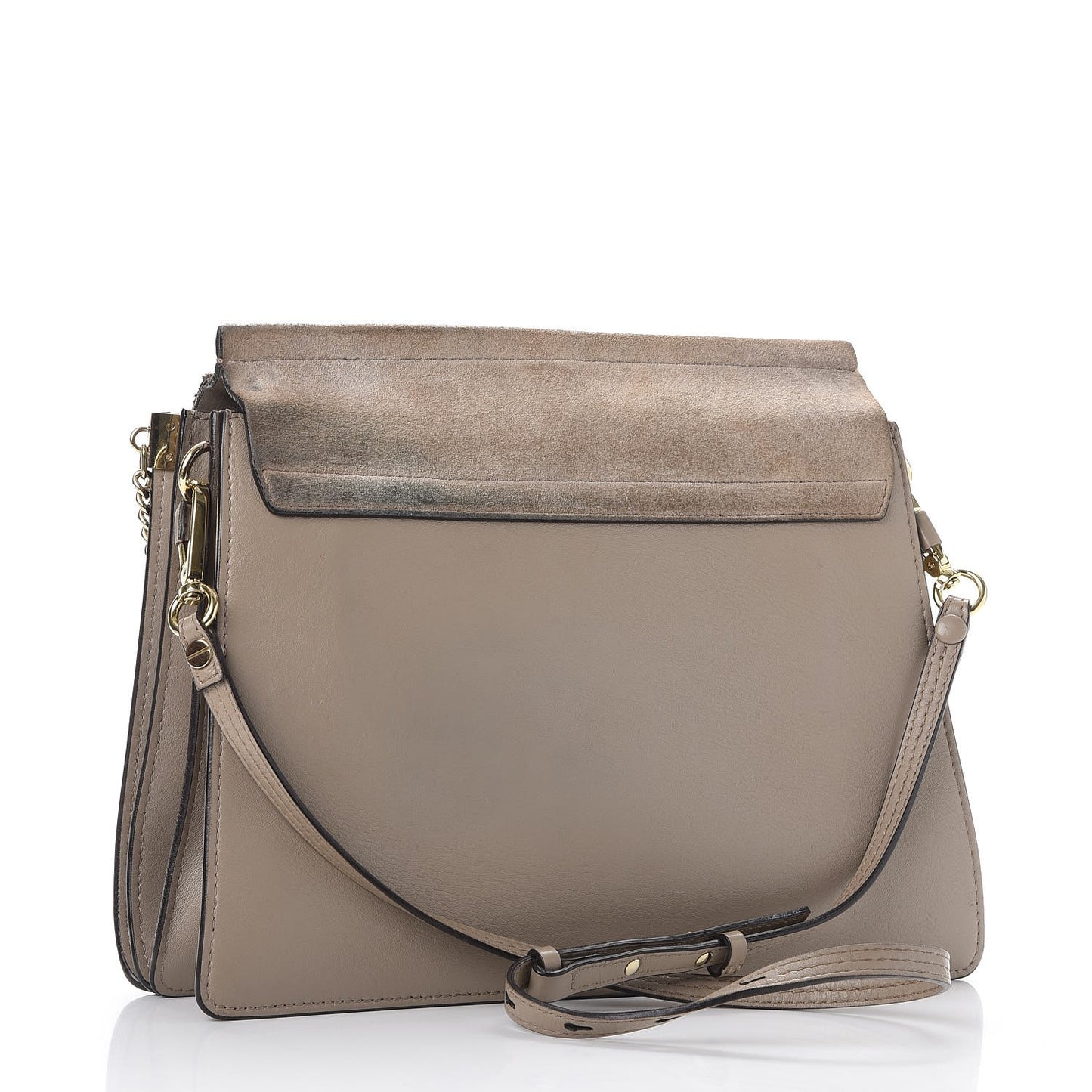 Calfskin Suede Medium Faye Shoulder Bag Motty Grey