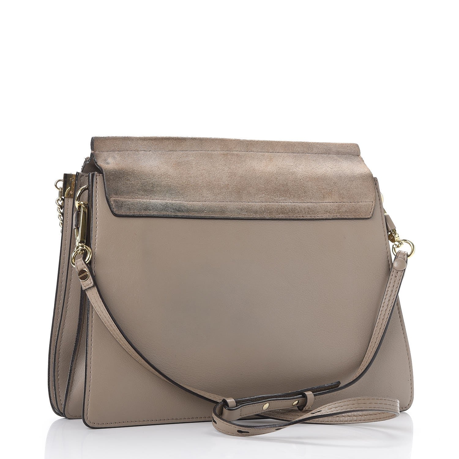 Chloe Calfskin Suede Medium Faye Shoulder Bag Motty Grey 3 of 17