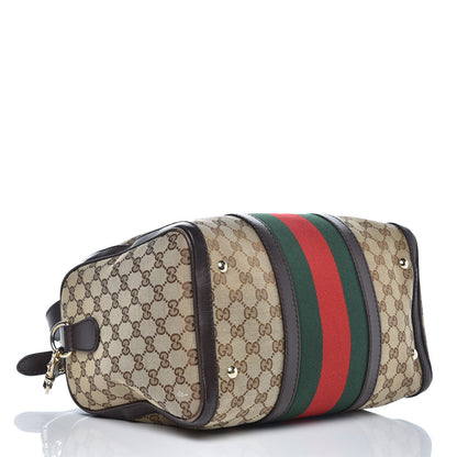 Gucci Monogram Vintage Web Medium Boston Dark Brown 4 of 14