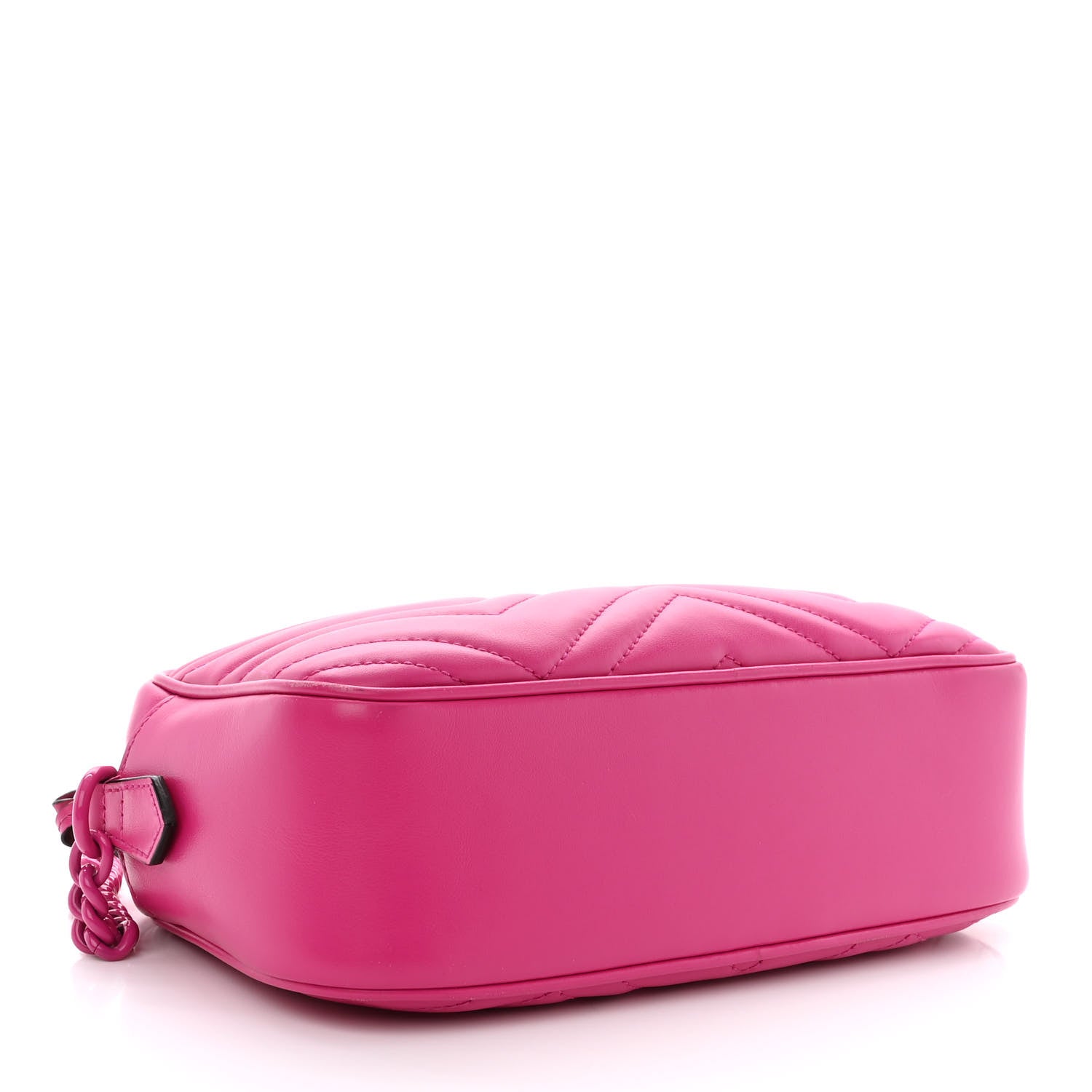 Gucci Calfskin Matelasse Monochrome Small GG Marmont Chain Shoulder Bag Classic Fuxia 4 of 14