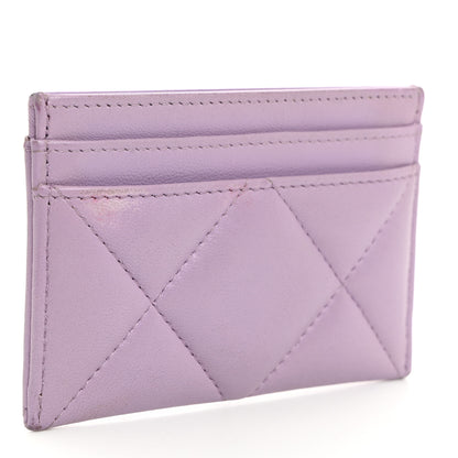 Chanel Lambskin Quilted Chanel 19 Card Holder Light Purple 3 of 11