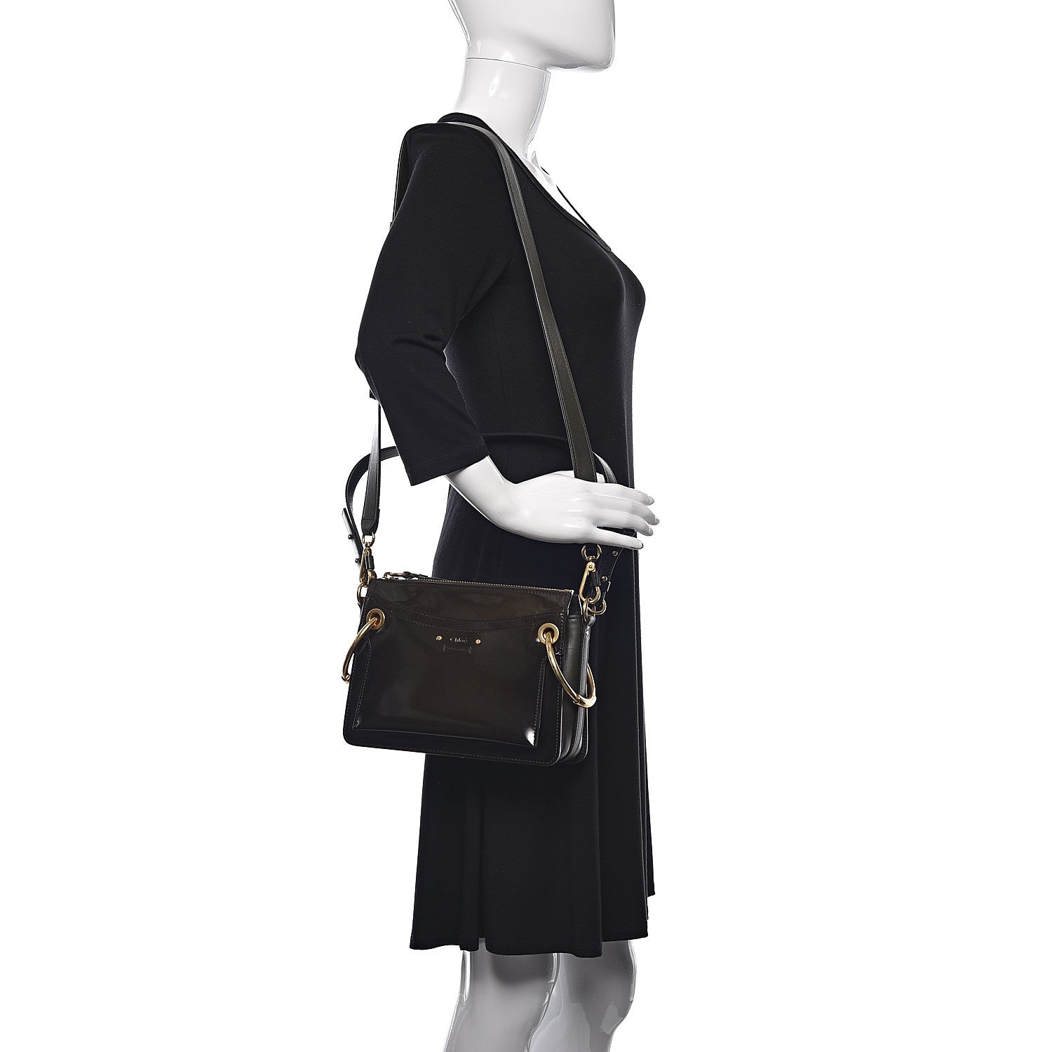 Chloe Patent Small Roy Bag Deep Forest 2 of 11