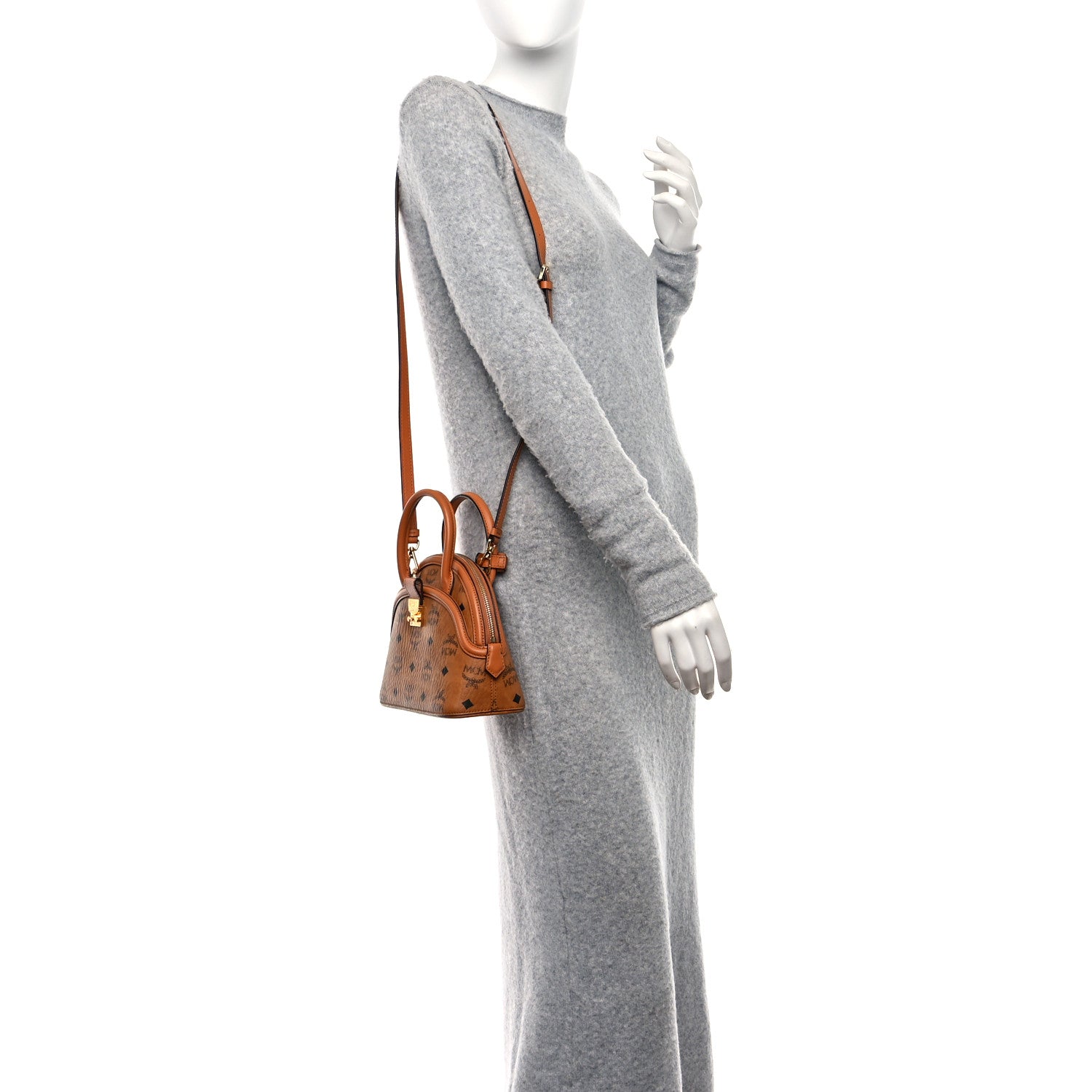 MCM Visetos Tracy Small Tote Cognac 2 of 8
