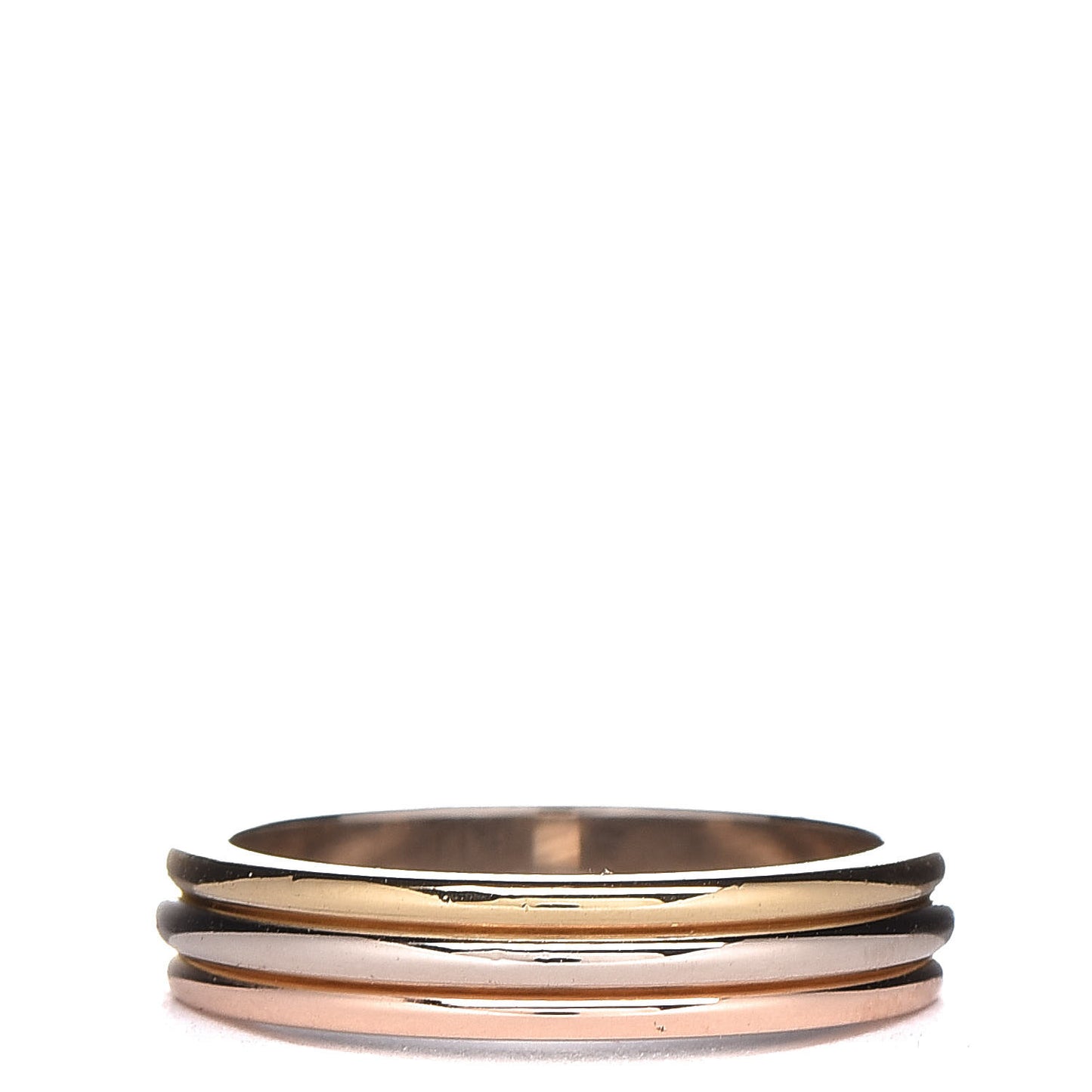 18K White Pink Yellow Gold Trinity Wedding Band Ring 49 4.75