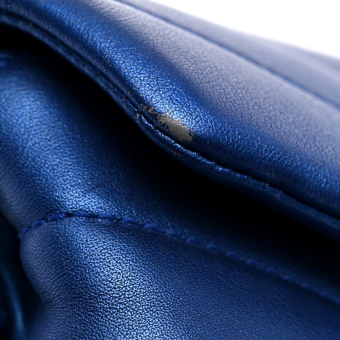 Metallic Calfskin Y Quilted Monogram Toy Loulou Crossbody Bag Blue Royal