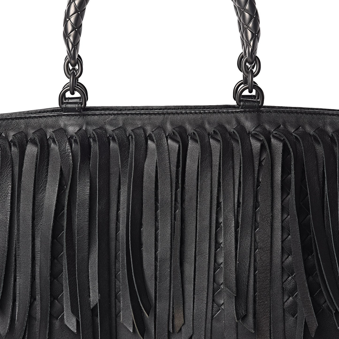 Nappa Fringe Tote Black