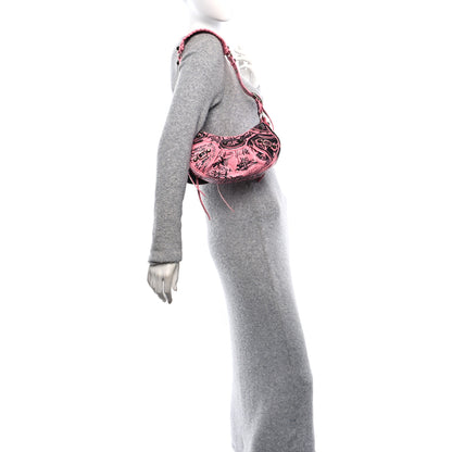 Balenciaga Agneau Arena Graffiti Le Cagole Shoulder Bag XS Sweet Pink 2 of 11