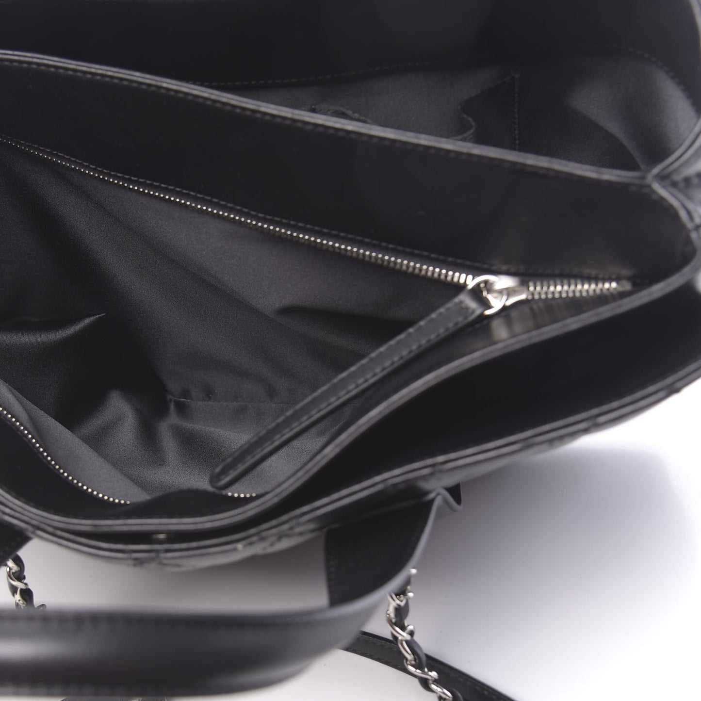 Lambskin Quilted Large Easy Carry Shopping Tote Black