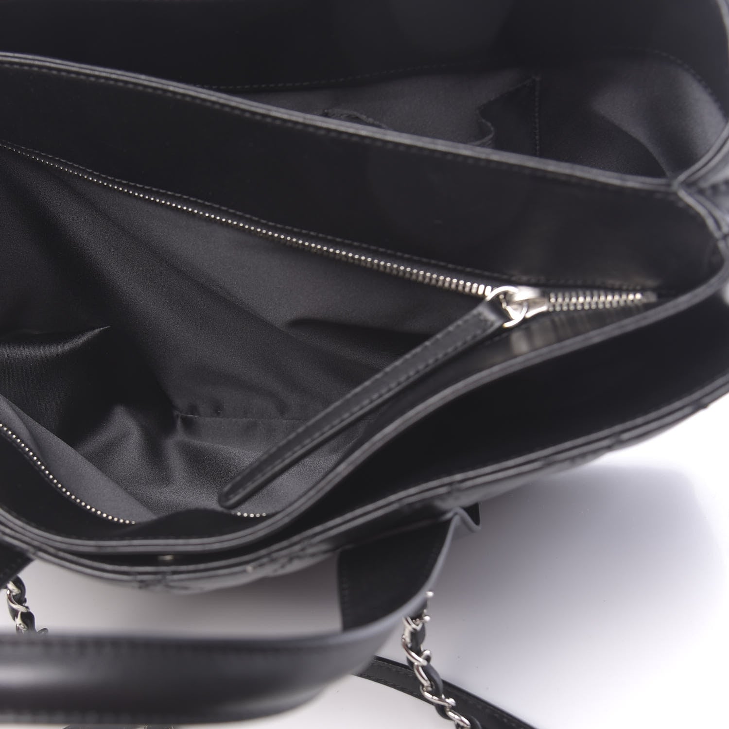 Chanel Lambskin Quilted Large Easy Carry Shopping Tote Black 7 of 12