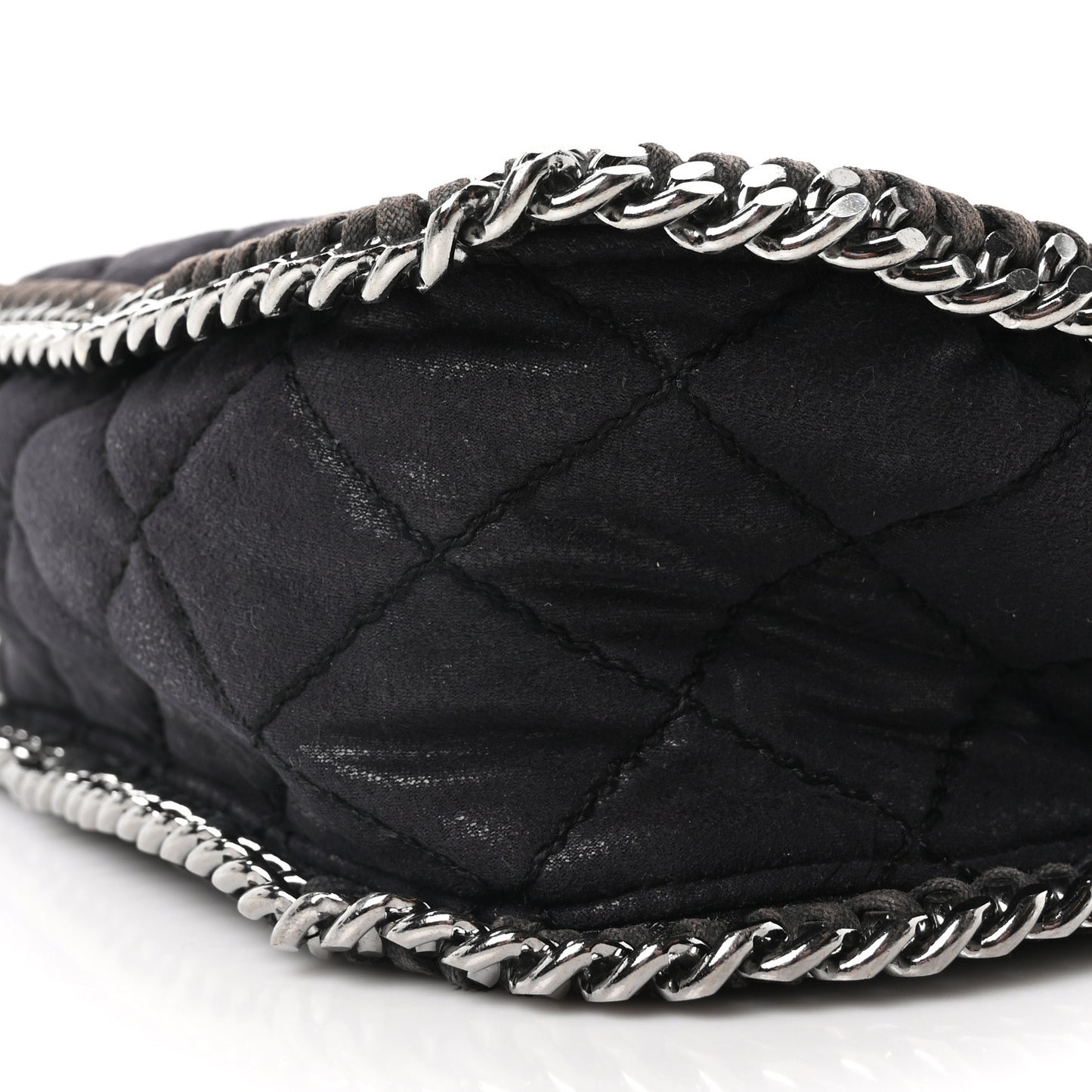 Shaggy Deer Quilted Falabella Shoulder Bag Black