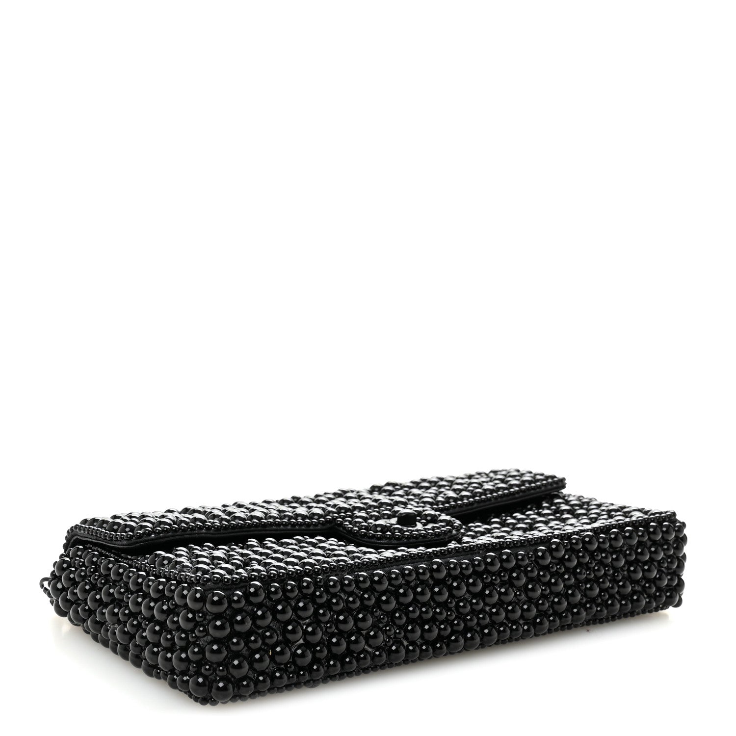 Chanel Pearl Beaded East West Flap Black So Black 4 of 14