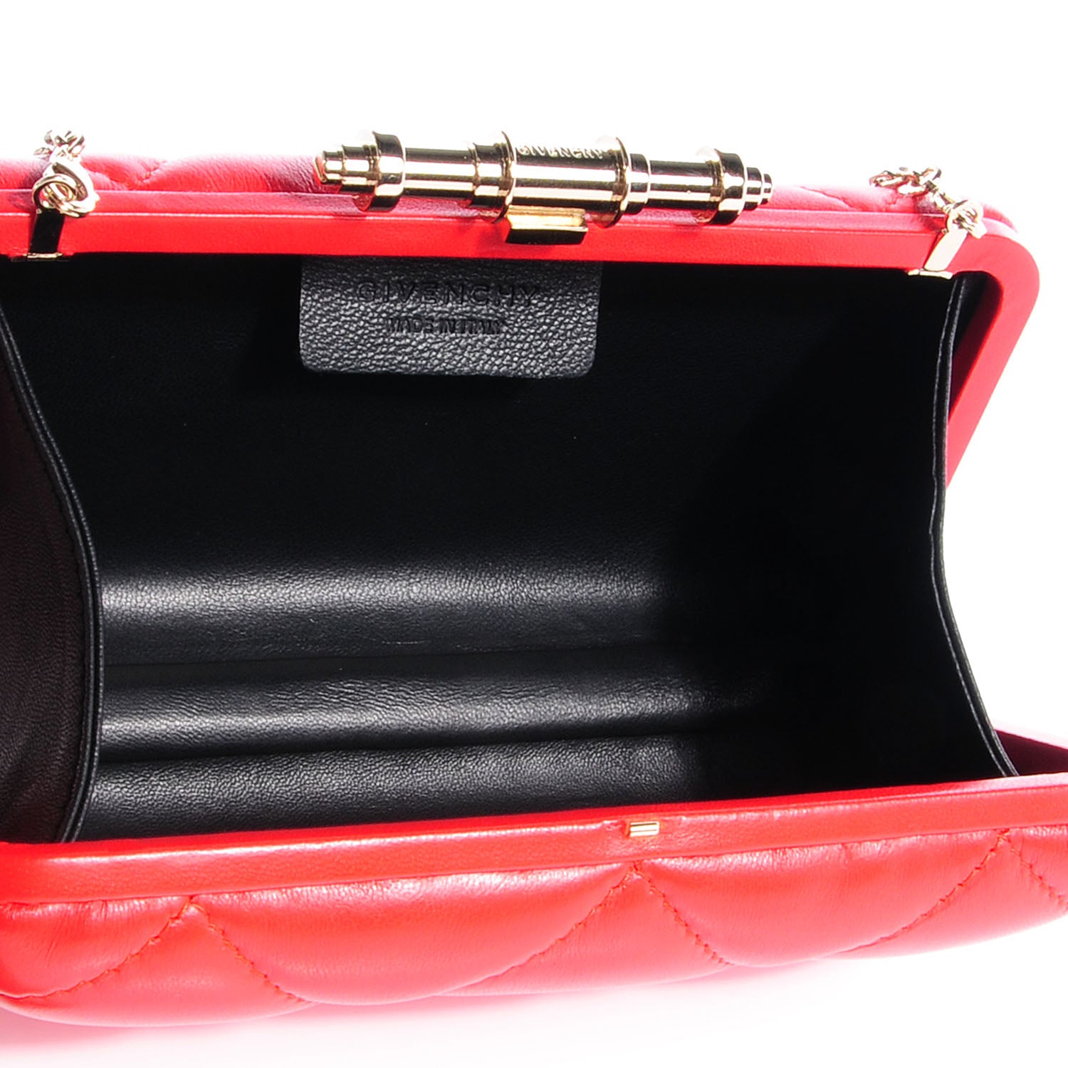 Givenchy Lambskin Quilted Obsedia Minaudiere Clutch Red 5 of 7