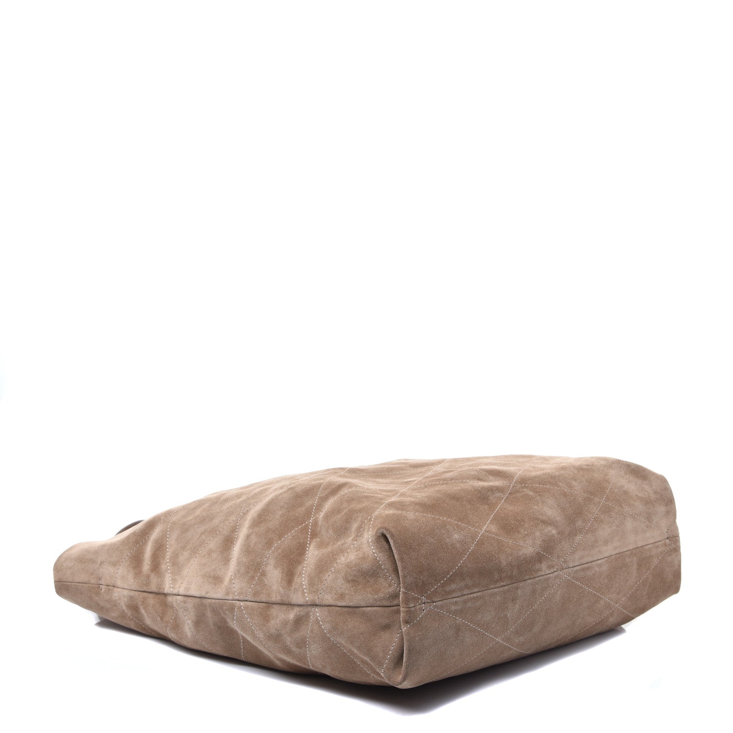 Lanvin Suede Quilted Carry Me Tote Taupe 4 of 8